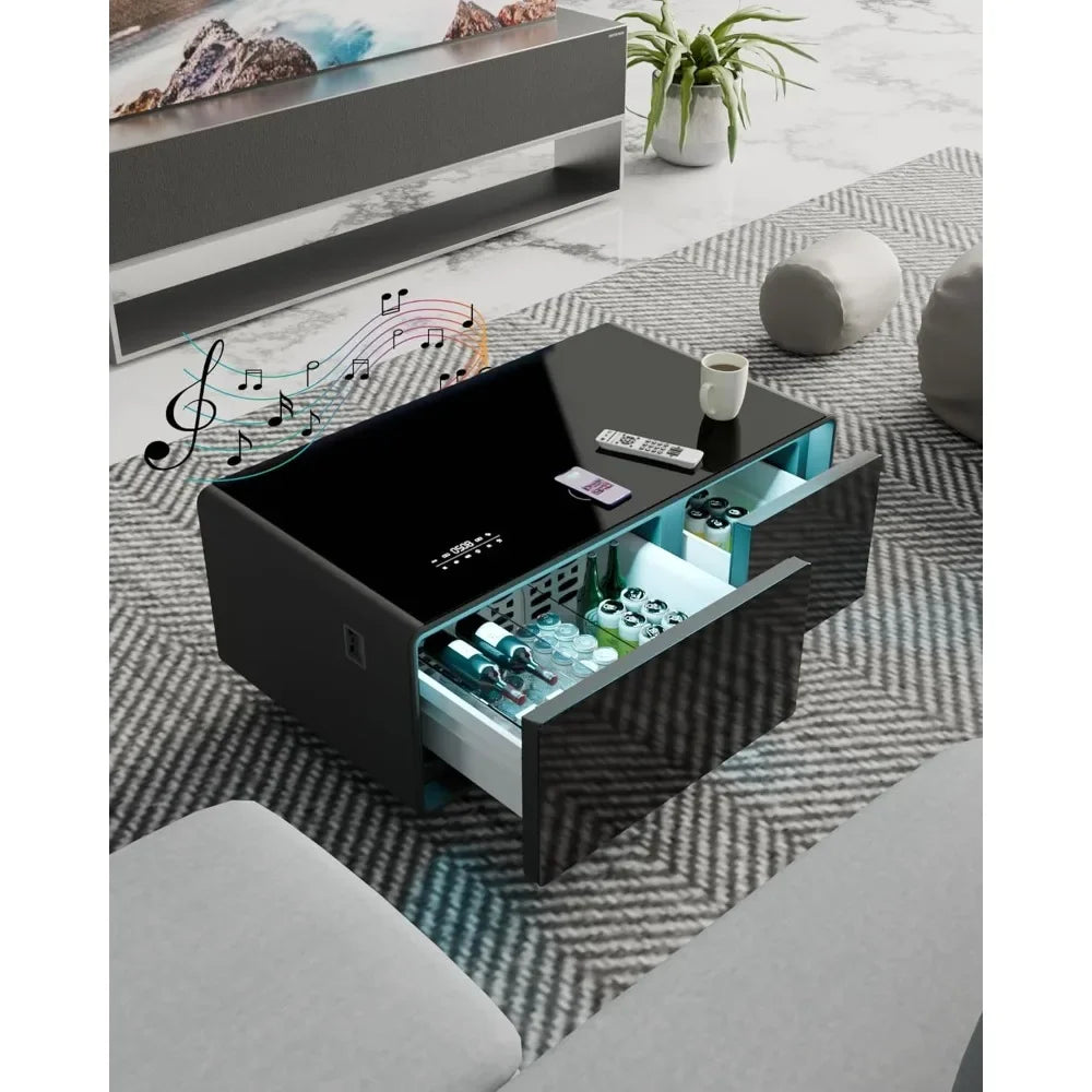Smart Coffee Table With Fridge And Wireless Charging