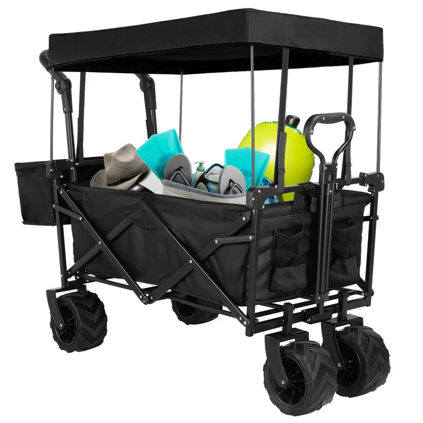 262L Collapsible Garden Cart With Removable Canopy 115Kg