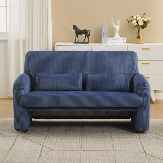 56 Inch Corduroy Loveseat Sofa 2 Seater For Small Spaces Modern Upholstered