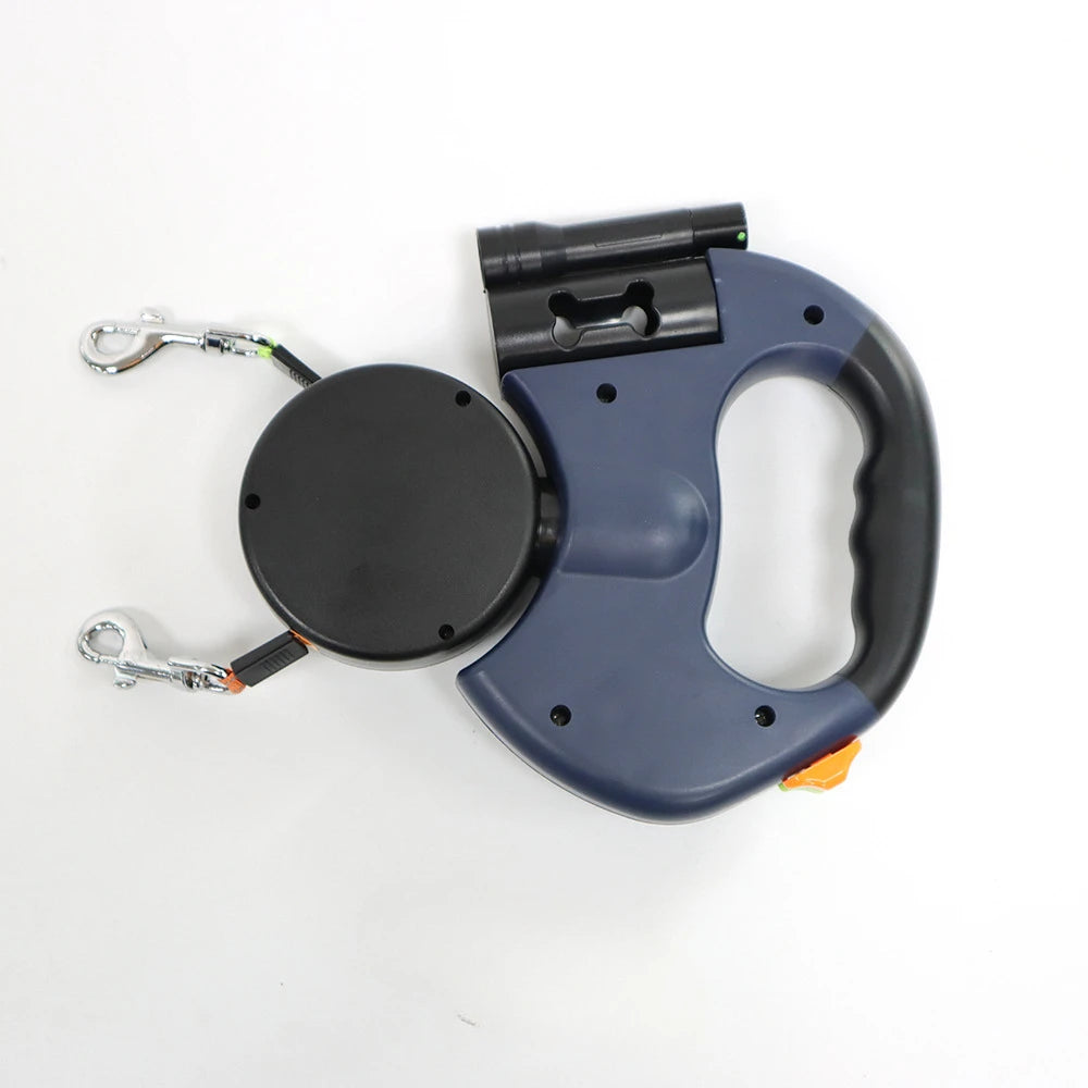 Automatic Retractable Two End Dog Leash With Flashlight 10ft