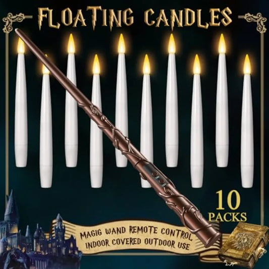 Floating Candles With Wand 10 Hanging Halloween Lights Decor