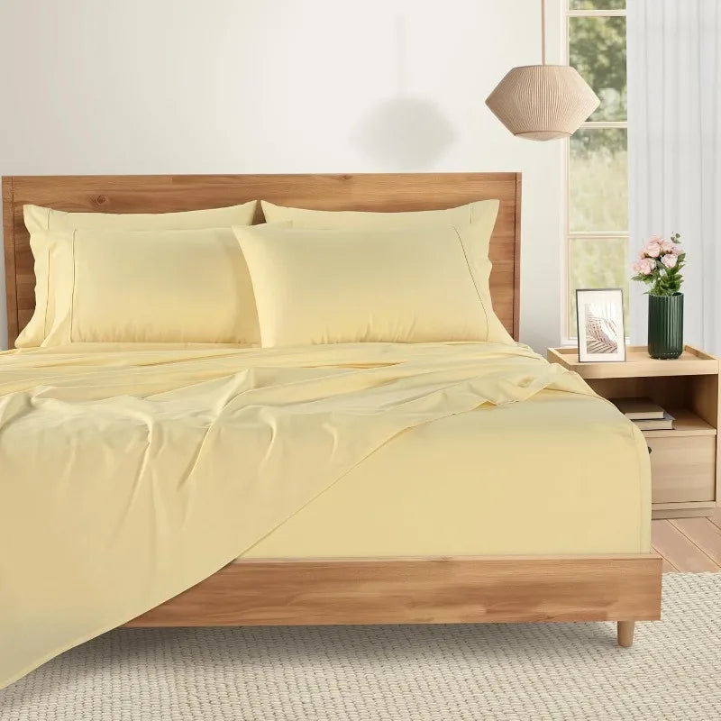 Platino 100 Percent Cotton Queen Sheet Set 6 Piece Percale