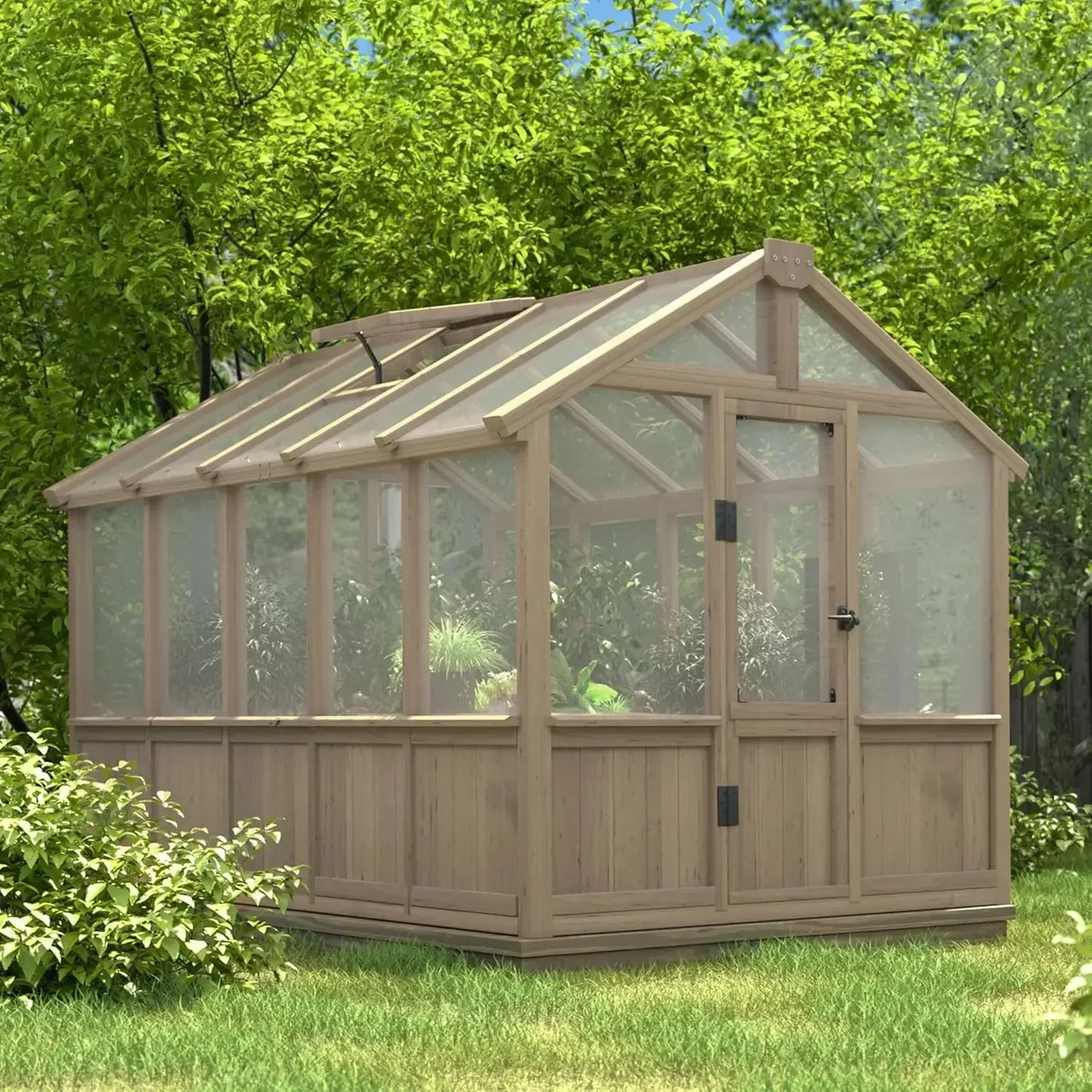 6x10 Ft Walk In Greenhouse Kit With Lockable Door And 6mm Polycarbonate Panels