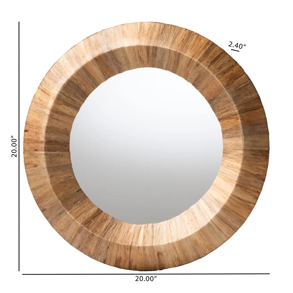 Bohemian Accent Wall Mirror Natural Grasscloth Frame Fully Assembled Concave Design Wall Mountable Home Decor