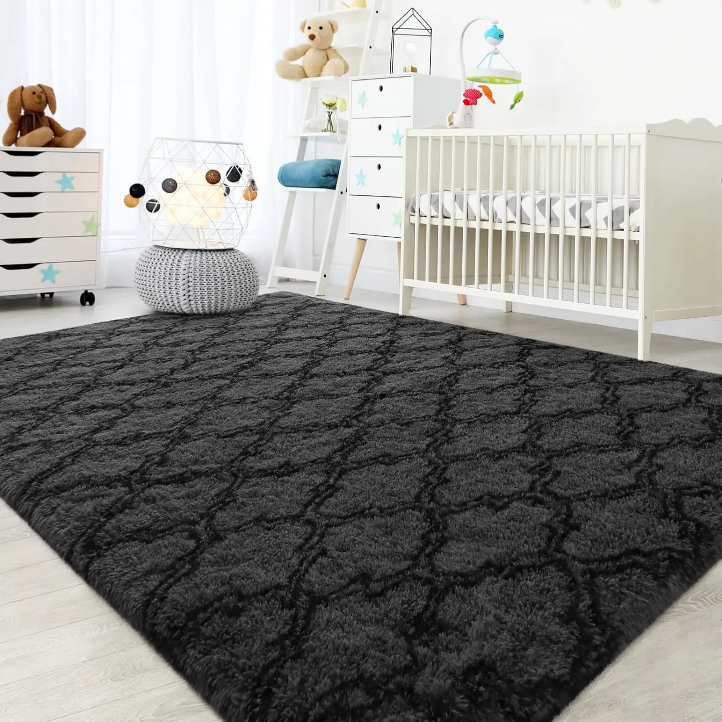 Large Shag Area Rugs for Bedroom Super Soft Plush Fluffy Carpet Non Slip Indoor Floor Rug for Kids Nursery Girl
