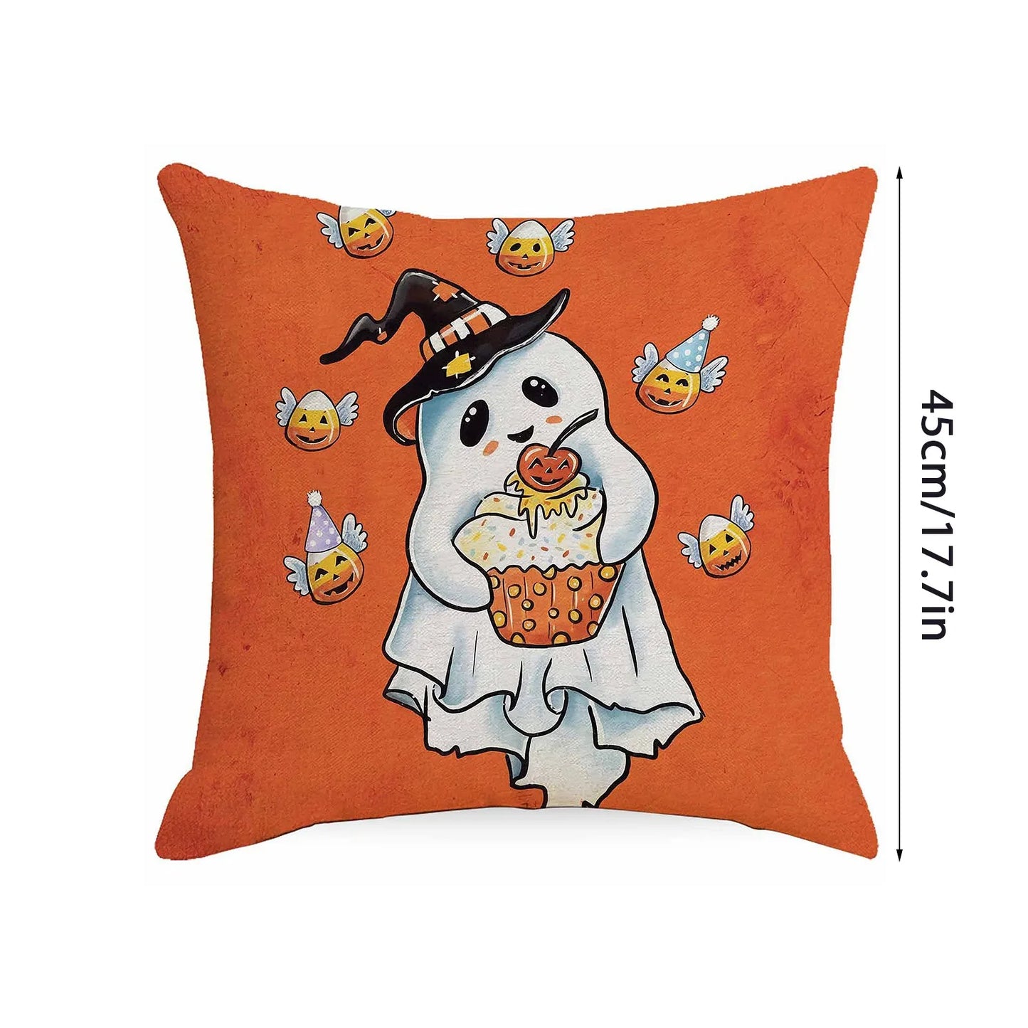 Halloween Linen Throw Pillow Cover Single Sided Print