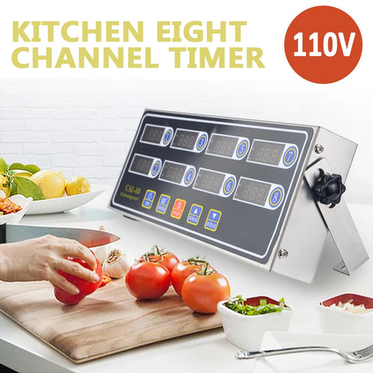 Stainless Steel Digital Cooking Timer 8 Channels Reminder