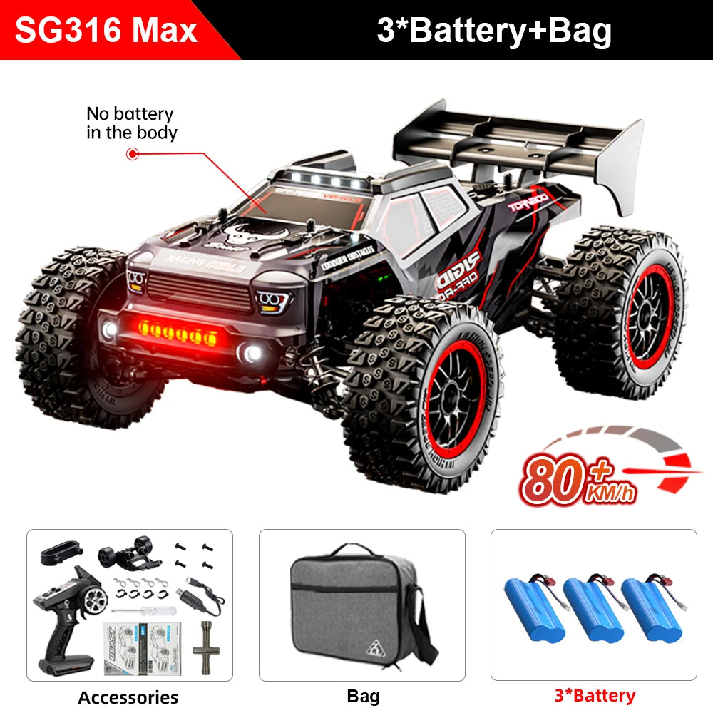 SG116 MAX 1 To 16 High Speed Drift RC Car 4WD Brushless Off Road Monster Truck