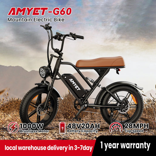 Amyet V9 G60 1000W Adults Electric Mountain Ebike 48V 20Ah