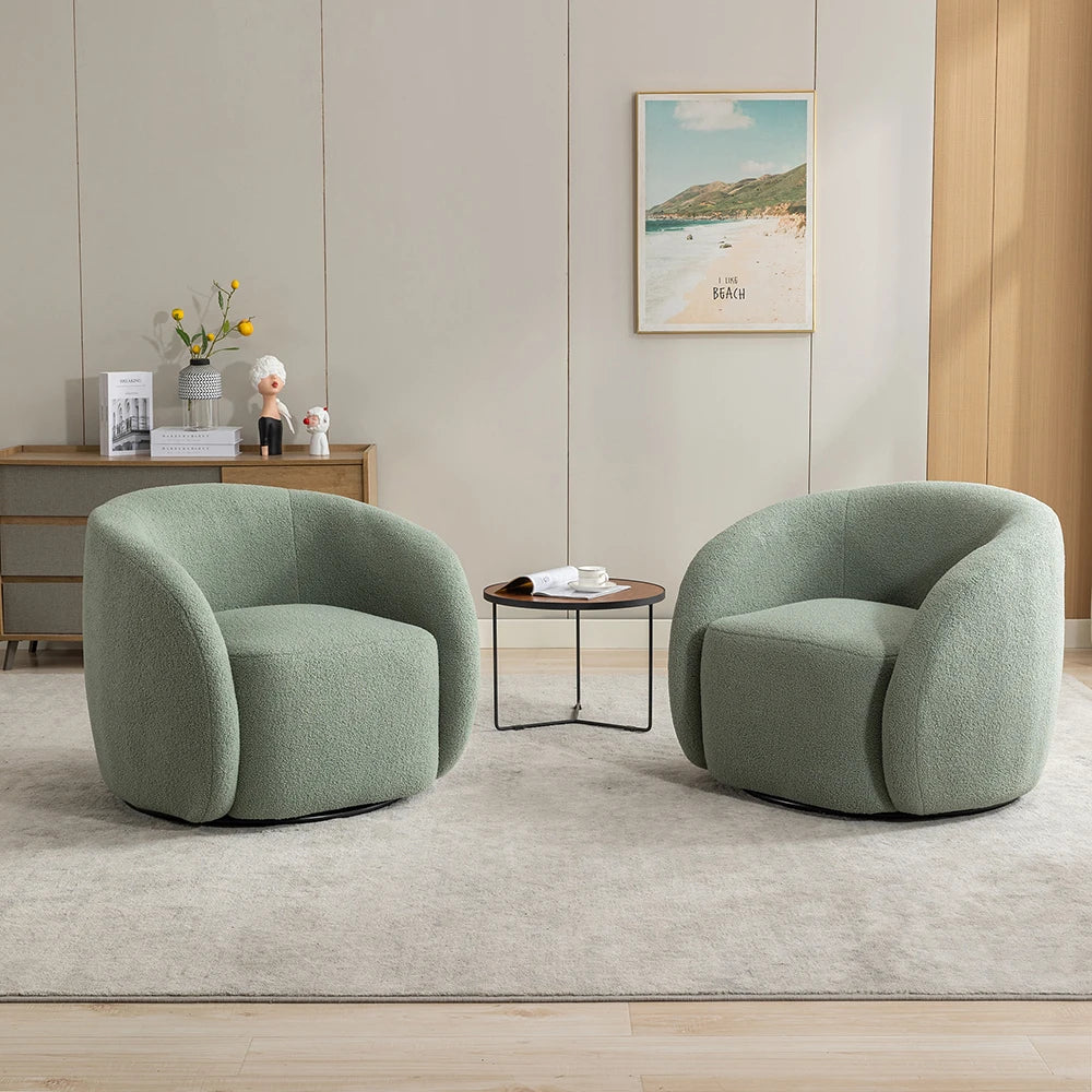 SEYNAR Modern Velvet 360 Degree Swivel Accent Armchairs Set of 2 for Living Room