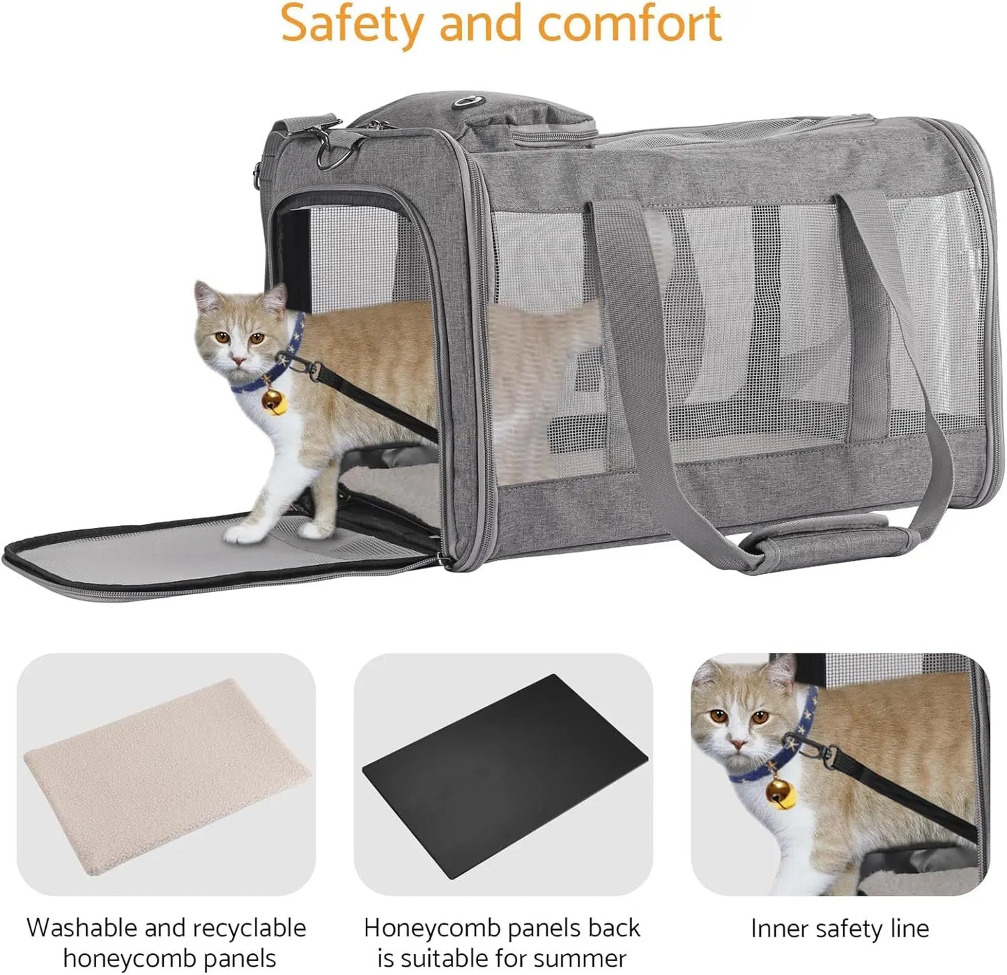 Airline Approved Pet Carrier For Cats And Dogs Soft Travel Bag Breathable Board