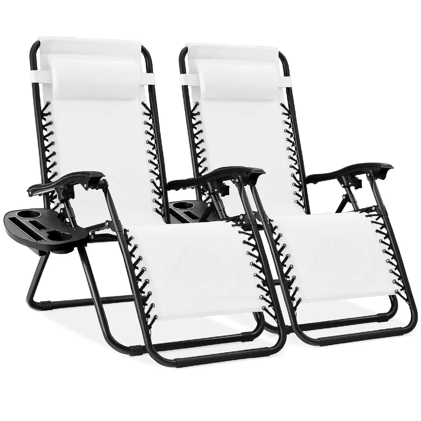 Set Of 2 Adjustable Zero Gravity Lounge Chairs Sage Green