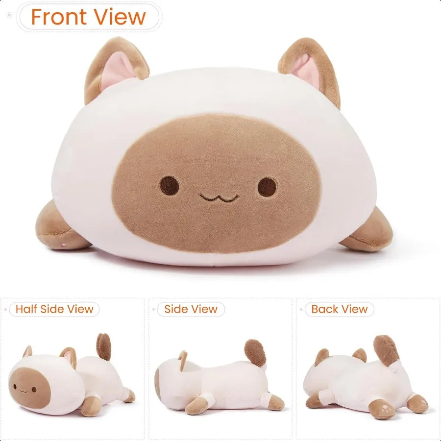 Miniso 19.6 Inch Siamese Cat Plush Toy Stuffed Animal Kawaii Cute Kitten Plush Ultra Soft Rebound Pillow for Boys and Girls