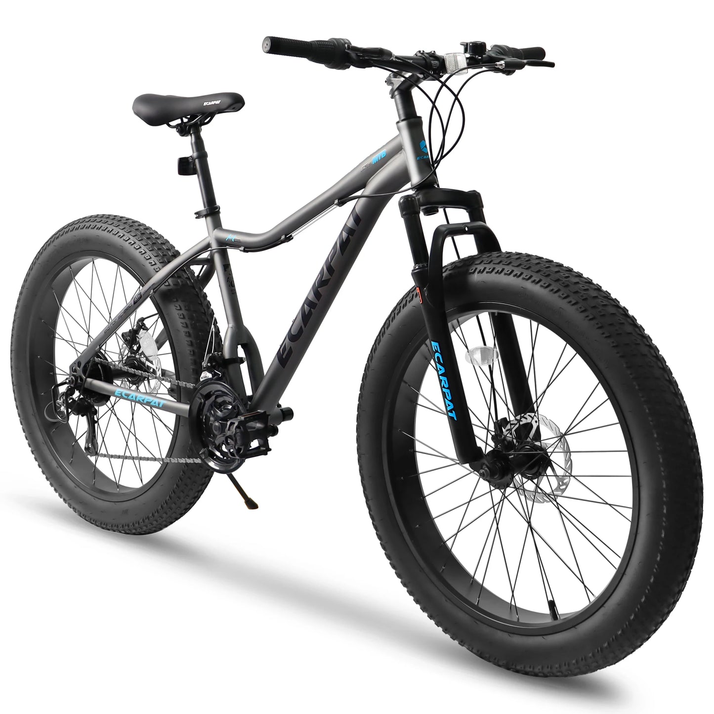 Ecarpat 26 Inch Fat Tire Mountain Bike With 21 Speed Steel Frame Disc Brake