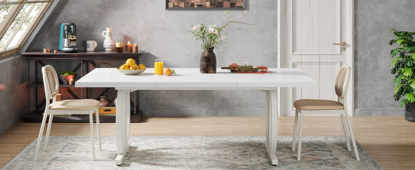 Tribesigns 63 Inch Dining Table For 4 To 6 With Heavy Duty Metal Frame