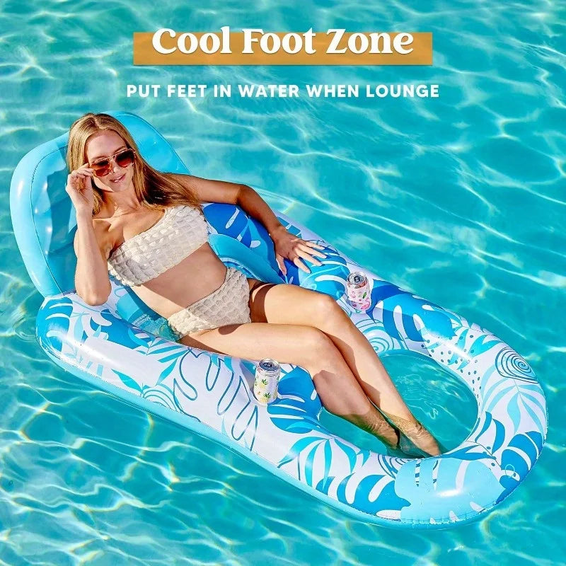 Joyfy Inflatable Adult Pool Float Lounger Recliner Chair For Summer Water Party