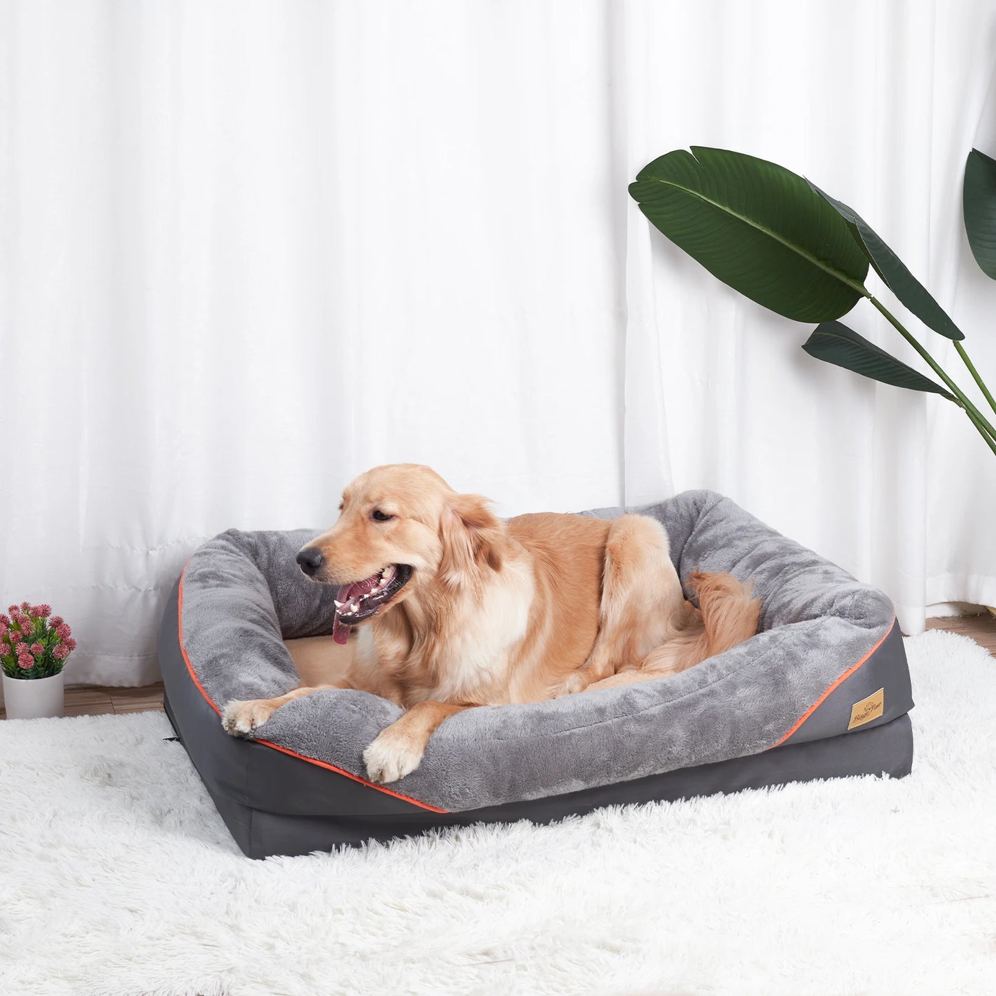 Large Dog Bed Soft Fleece Anti Allergy Warm Waterproof Removable Washable Cover