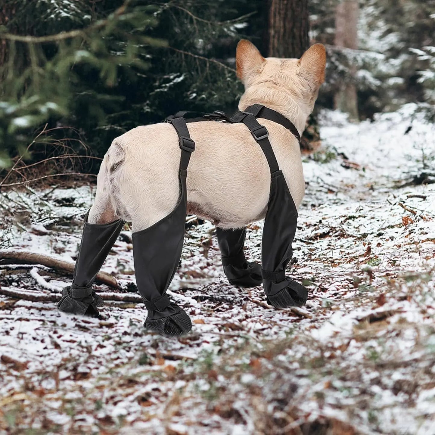 Outdoor Dog Boots With Suspenders Waterproof Paw Protectors For Small Large Dogs
