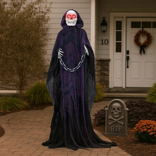 Life Size Grim Reaper Animatronic 6ft Decoration With Sound