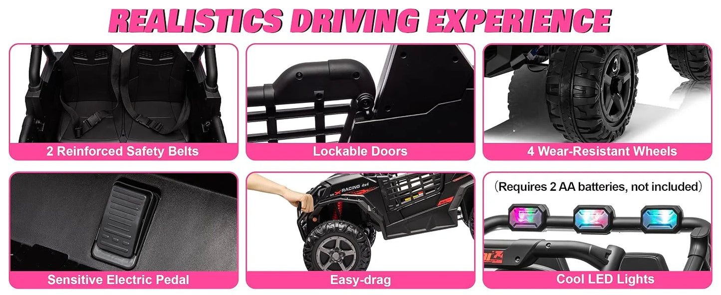 24V XL Two Seater Ride On Car For Girls Off Road 2WD 4WD