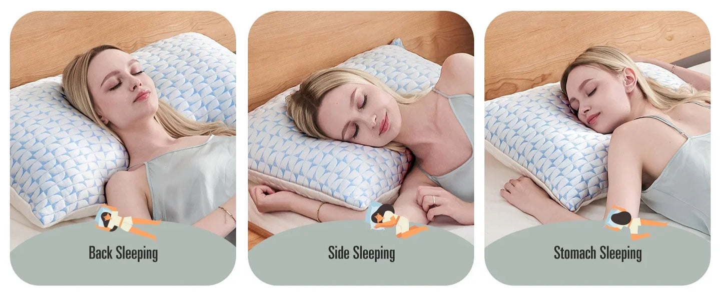 Shredded Memory Foam Pillows Queen King Size Set of 2 Firm Adjustable Cooling Pillow for Side Sleepers Supportive Fluffy Pillow