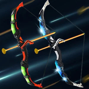 VATOS 2X Bow Arrow Guns Toy for Kids LED Light Up Archery with Suction Cup Stand Target Dart Board Indoor Outdoor Game Toys
