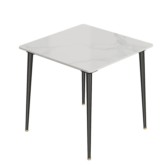 Square Marble Dining Table With Metal Legs For 4 To 6 Seats