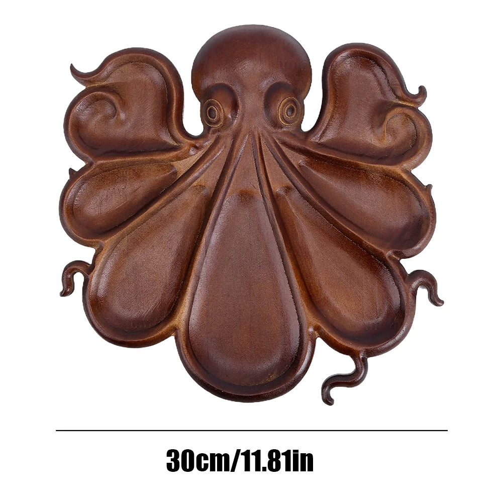 Octopus Charcuterie Platter Wood Serving Tray For Home Use