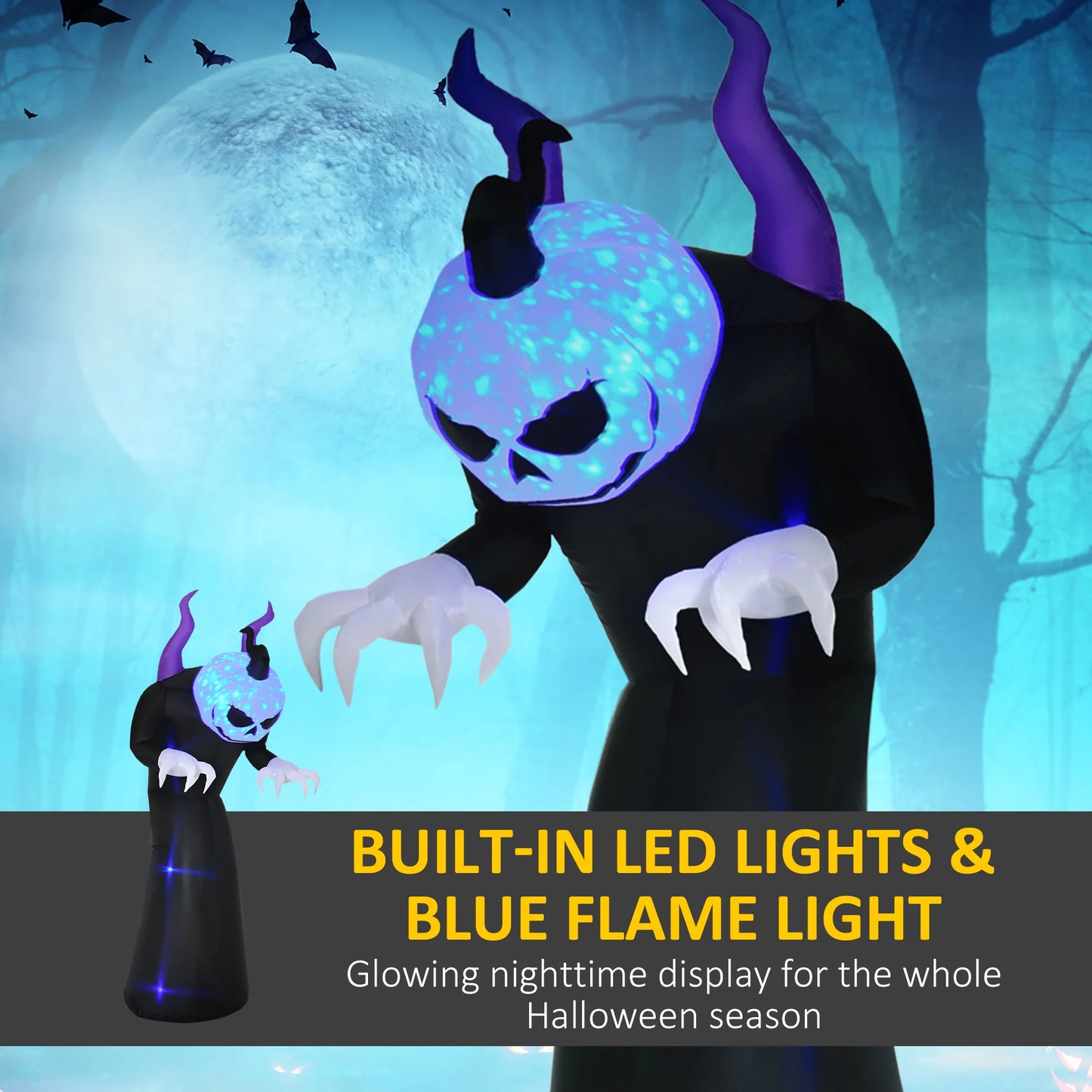Seven Foot Inflatable Halloween Skeleton Ghost Outdoor LED