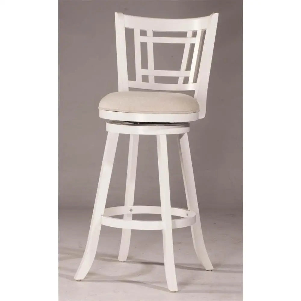 Casual Counter Height Swivel Stool Rectangular Lattice Back