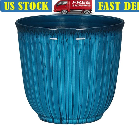 Recycled Plastic Round Planter With Drainage Holes Indoor Outdoor For Succulents