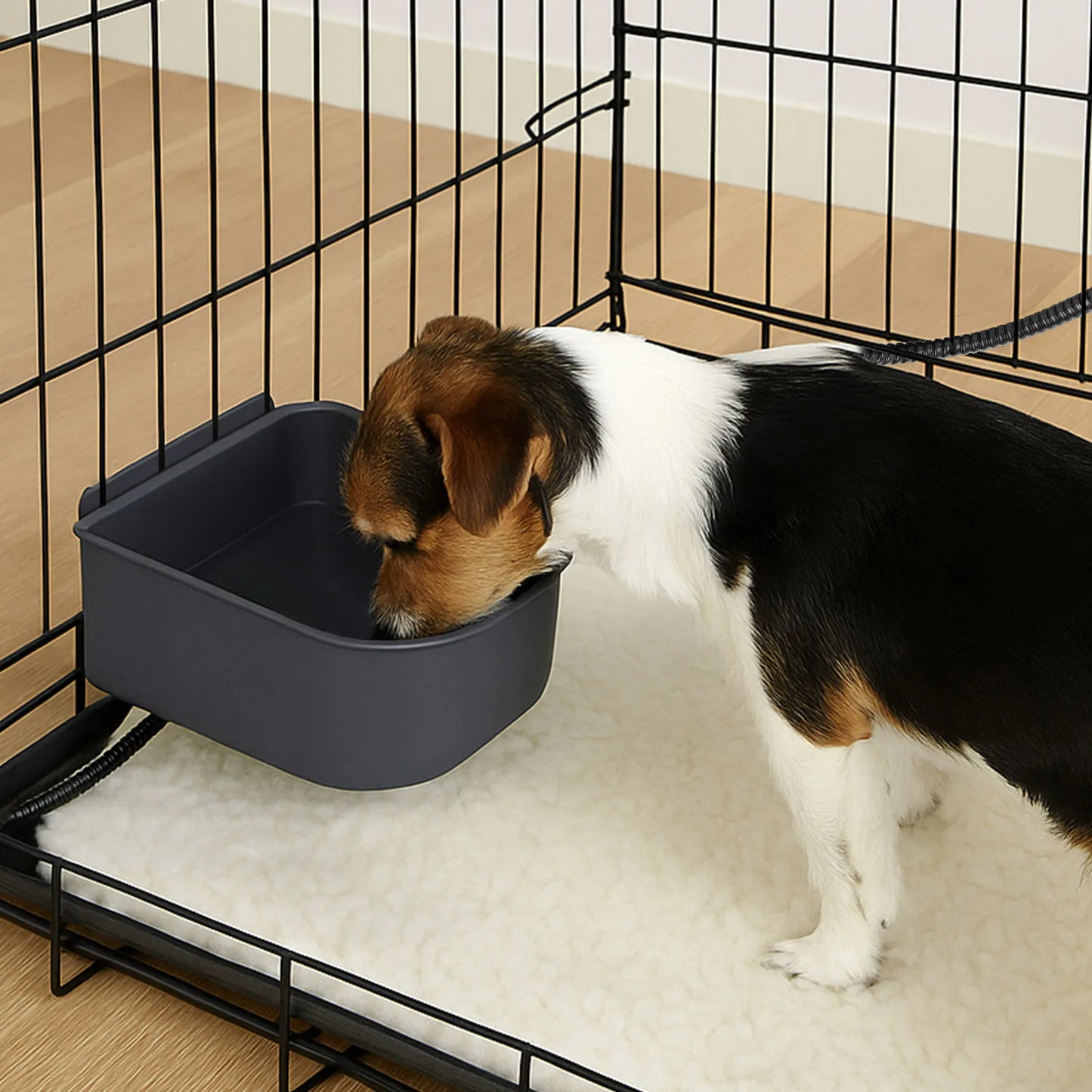 Plastic Heated Pet Bowl Hanging Water Bowl For Dogs Cats Rabbits 1L US