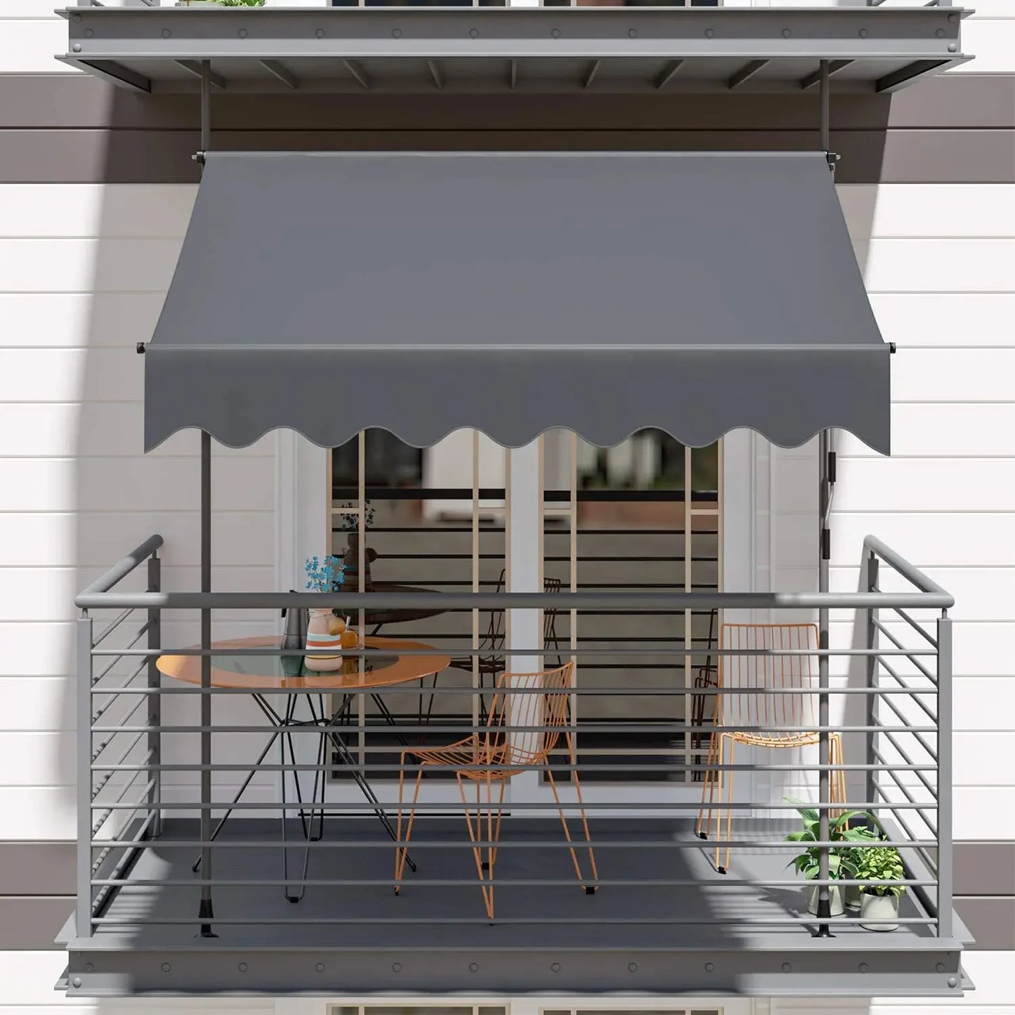 Retractable Balcony Patio Awning UV50 Sun Shade With Crank