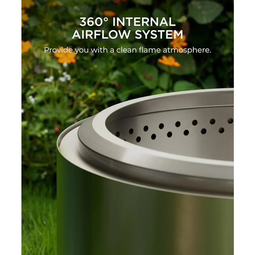 Smokeless 19.7 Inch Fire Pit Ash Pan Stainless Steel