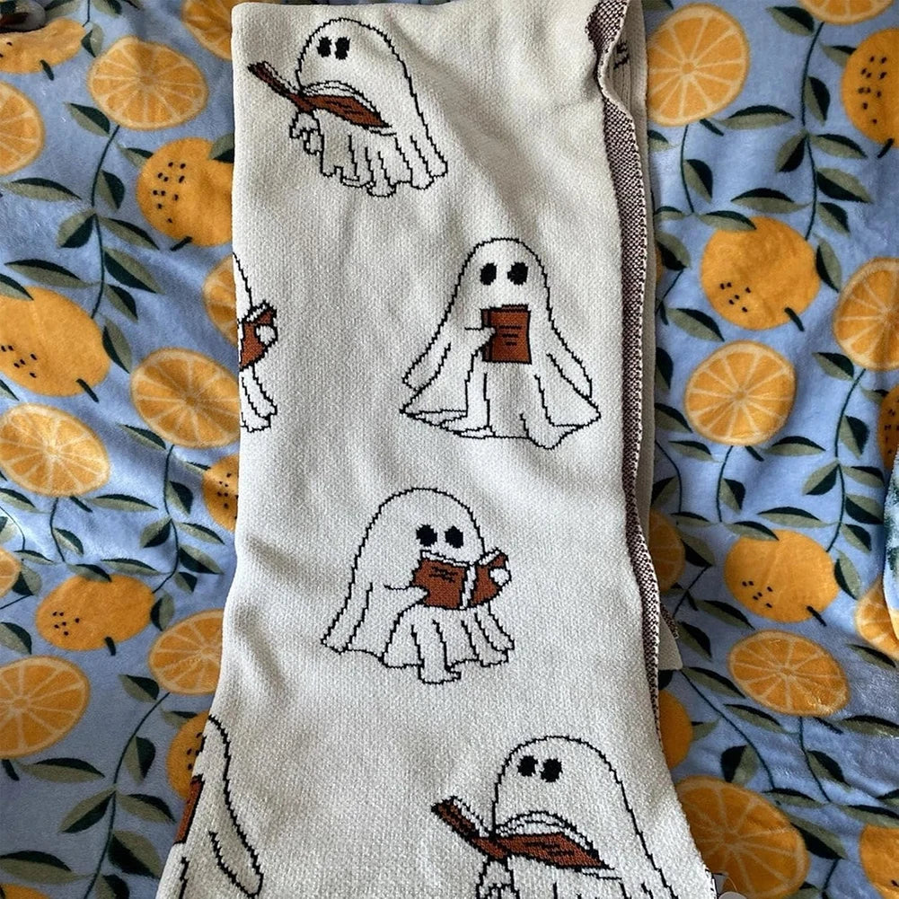 Halloween Ghost Reading Blanket 40x60 Inch Adult Sofa Throw