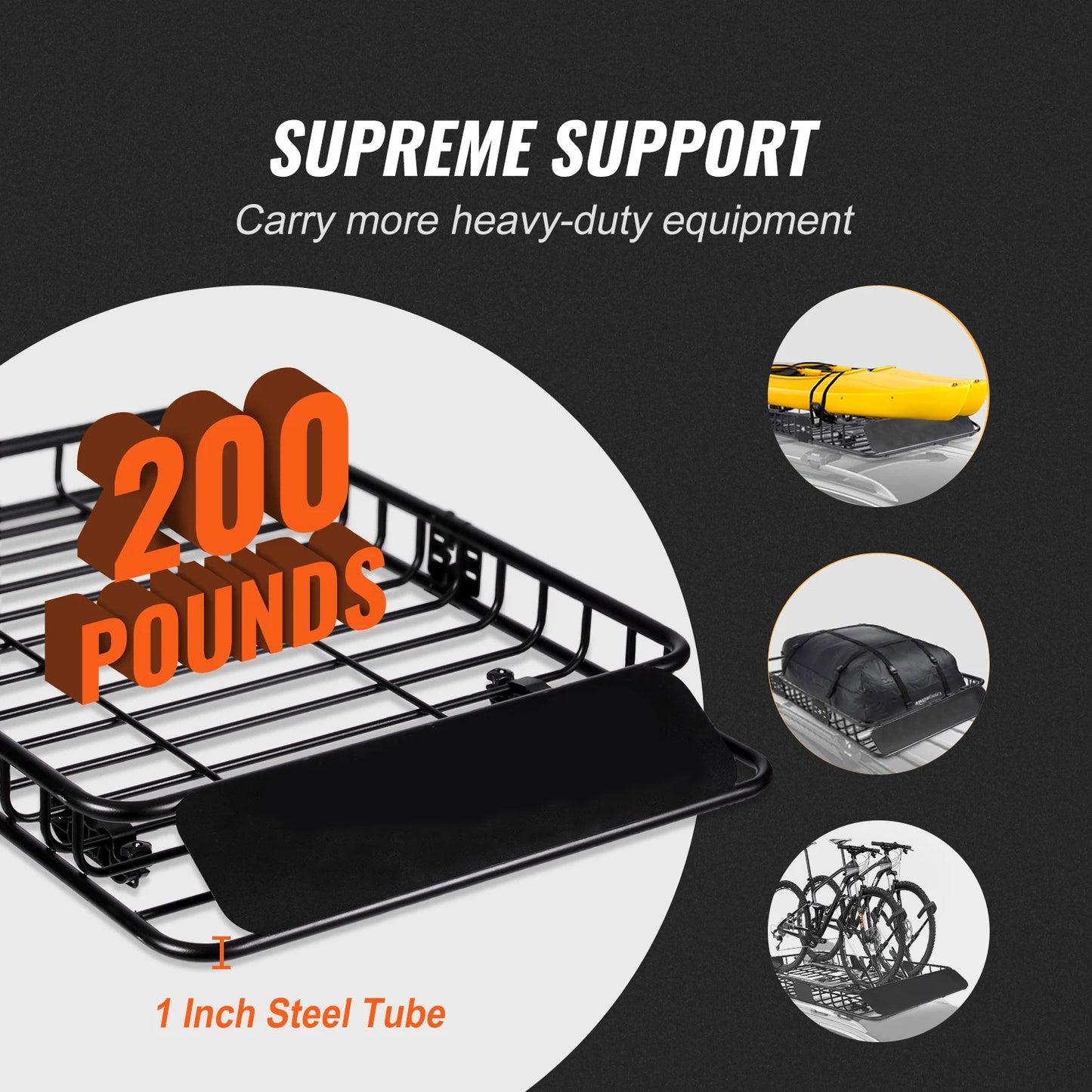 SucceBuy Rooftop Cargo Basket 46x36x4.5 Carrier 200Lbs