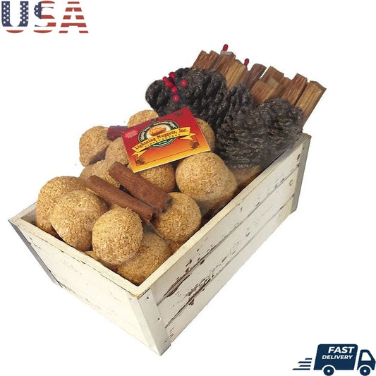 Fire Starters Gift Basket With Kindling Cones And Matches