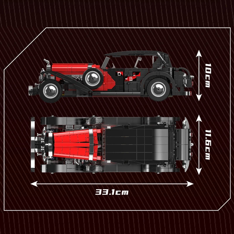 Mould King 10114 Vintage Car Building Block Set For Kids Christmas Gift