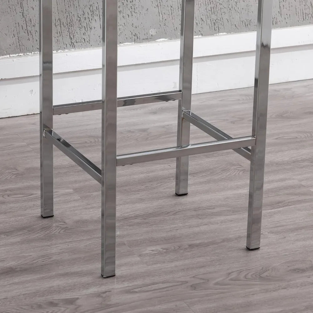 30 Inch Bar Height Stools Set Of 4 With Backs PU Leather