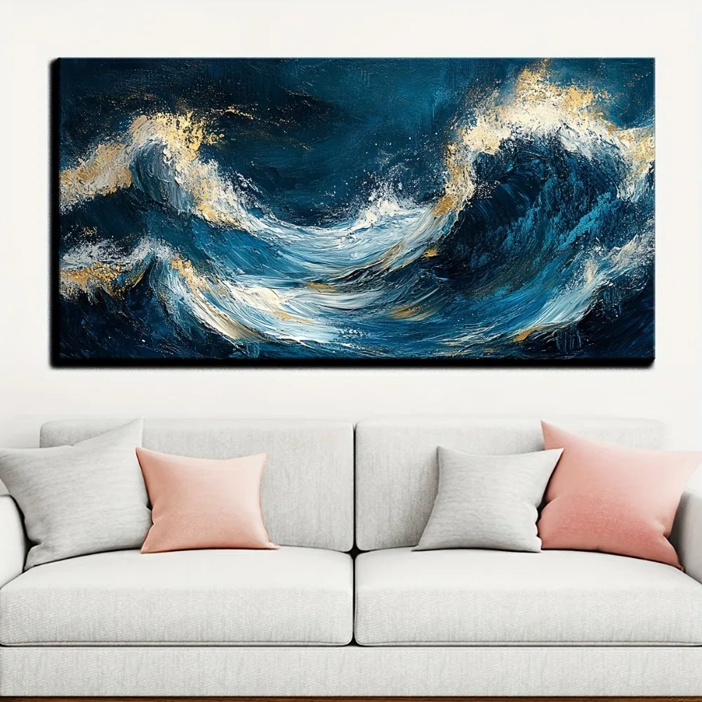 Blue Fantasy Modern Painting With One Point Five Inch Pine Frame Living Room