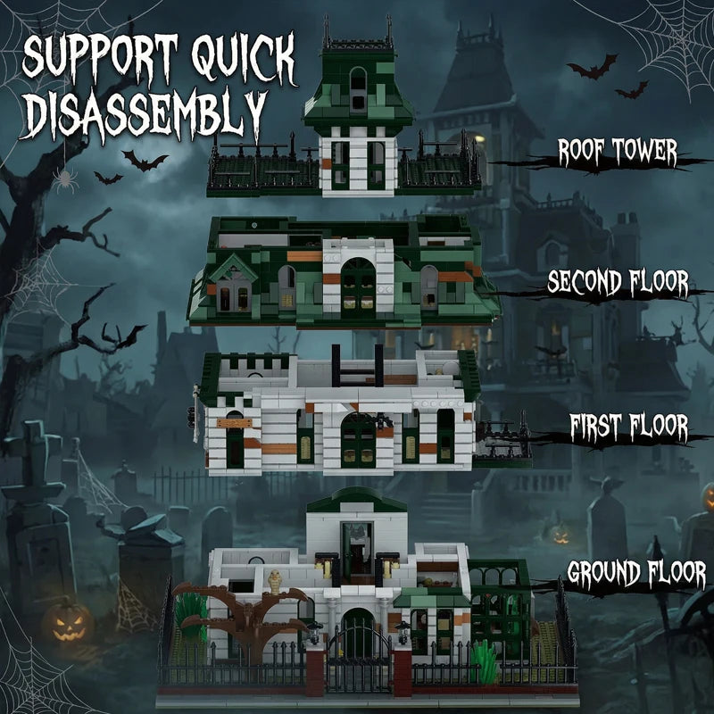 Addams Spooky Manor Building Blocks Nightmare Castle Model Toy for Adults