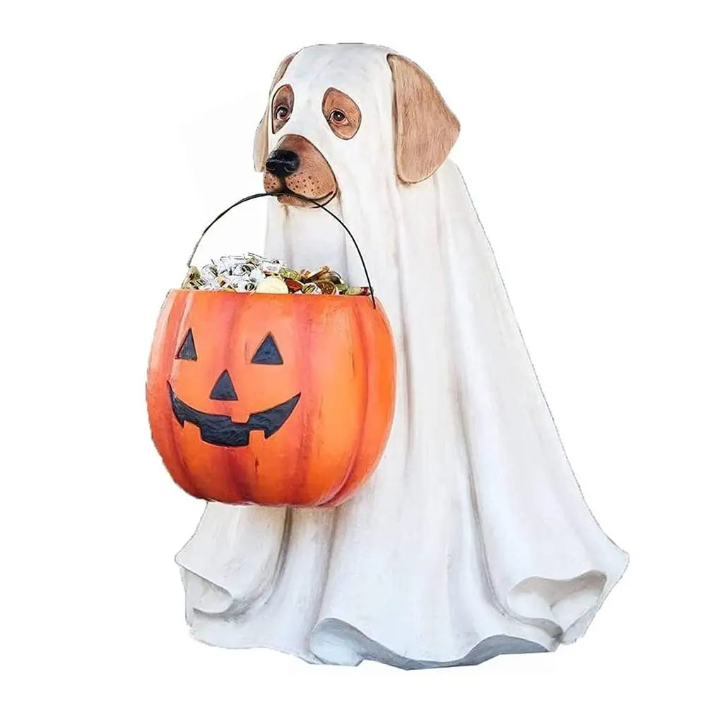 Halloween Dog Cat Ornaments Candy Bowl Pumpkin Snack Bowl Stand Trick Or Treat Indoor Outdoor Decorations