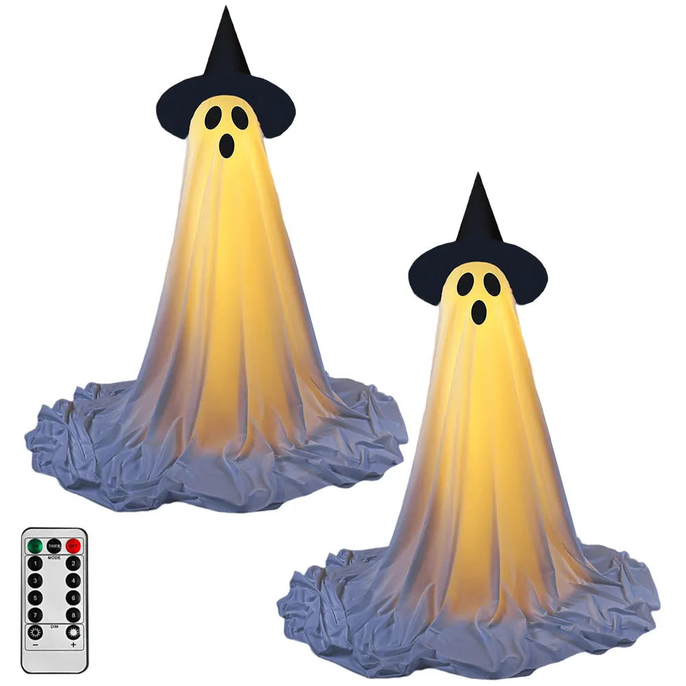 Lighted Spooky Ghost Decor Halloween Decorations Outdoor with String Lights Scary Standing Ghosts for Front Porch Yard
