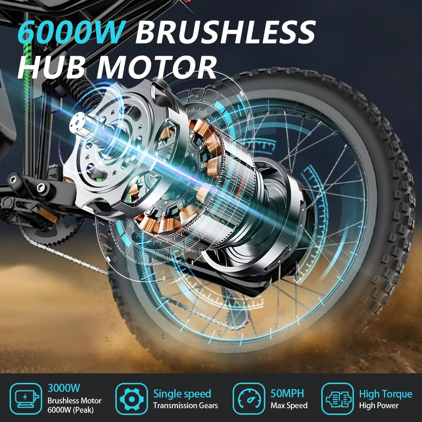 Powerful Electric Dirt Bike for Adults 4000W 60V Dual Brakes