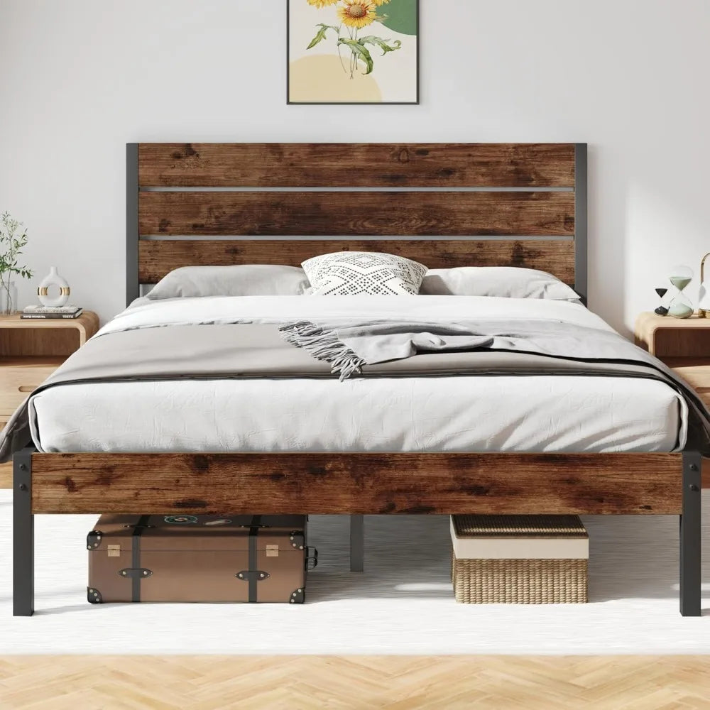 All Metal Bed Frame Headboard Footboard Under Bed Storage