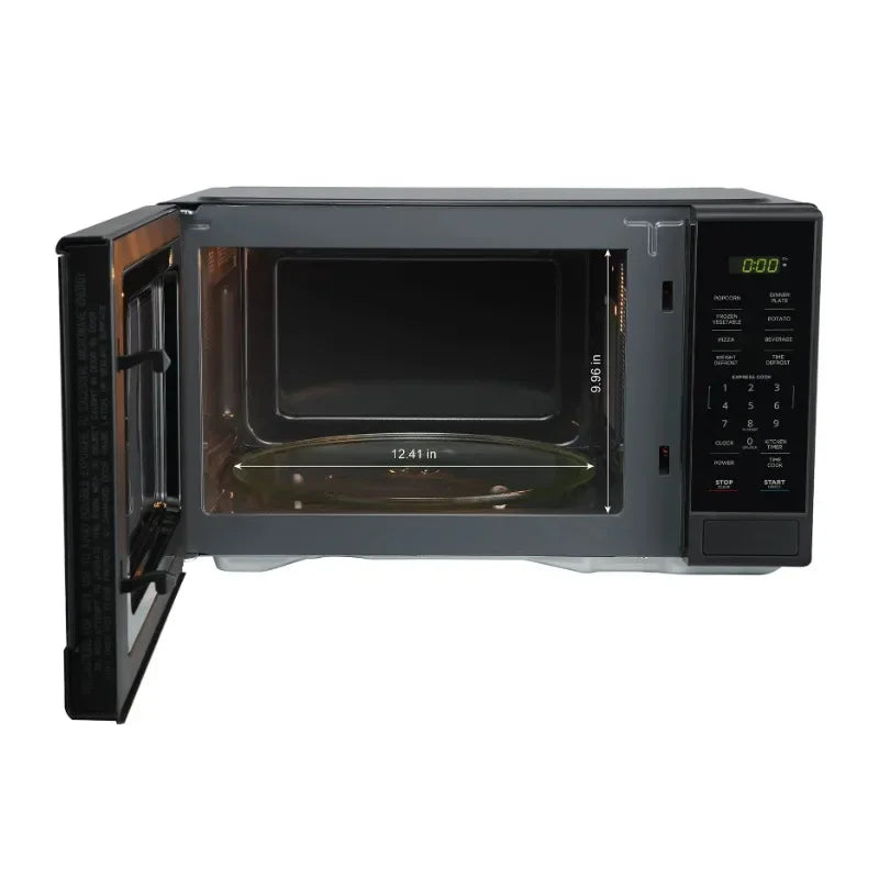 Mainstays 1.1 Cu Ft Microwave Oven in Black with Non Stick Cooking Pots Set