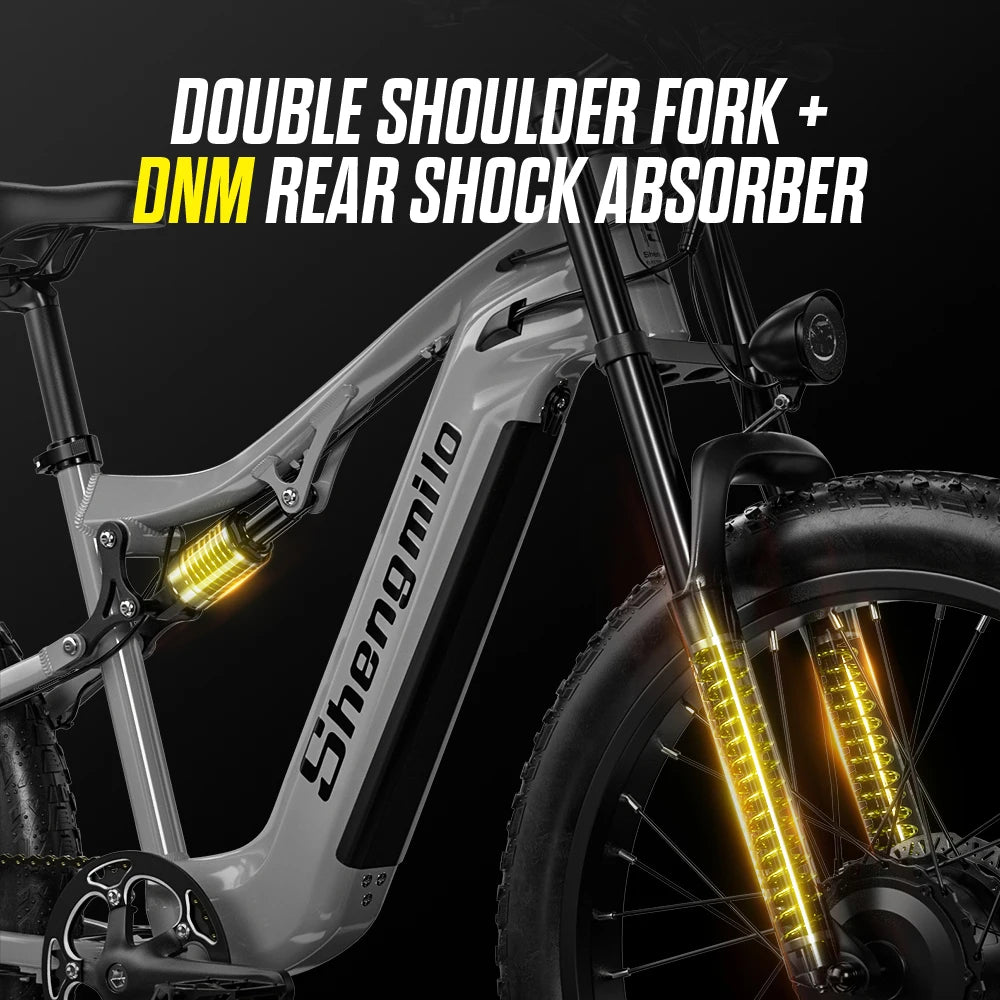Shengmilo S600 26 Inch Electric Mountain Bike 2000W Dual Motor Fat Tire 17.5Ah