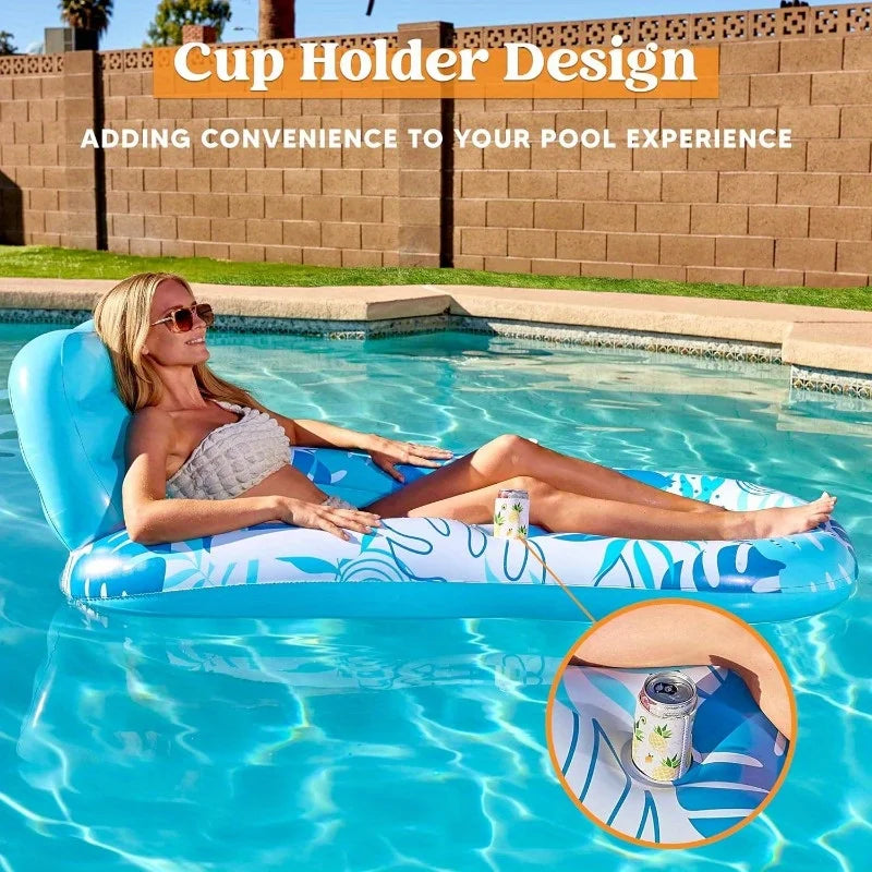Joyfy Inflatable Adult Pool Float Lounger Recliner Chair For Summer Water Party