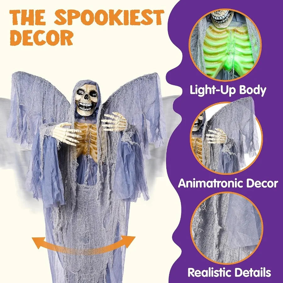 67 Inch Outdoor Grim Reaper Animatronic Sound Activation