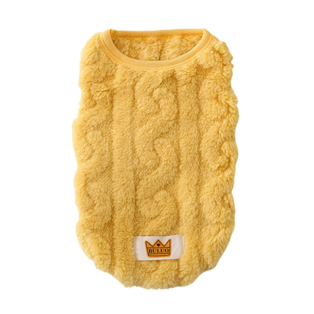 Solid Cute Wavy Double Sided Puppy Kitten Warm Coat Sweater for Small Dogs Cats